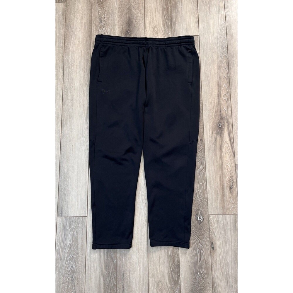 Under Armour Coldgear Athletic Pants Mens XL Black Loose Fit Fleece Lined
